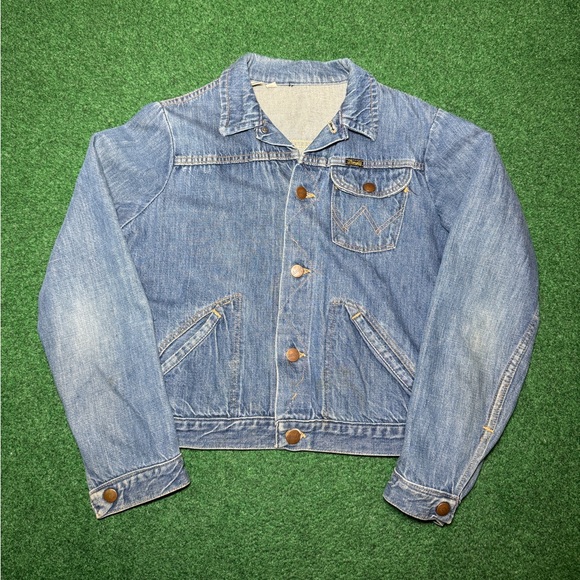 Vintage 70s 80s Wrangler Youth Small Retro Denim Button Up Jacket